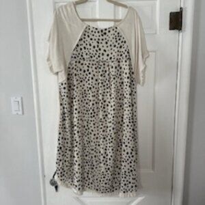 Beige and Cow Print Dress